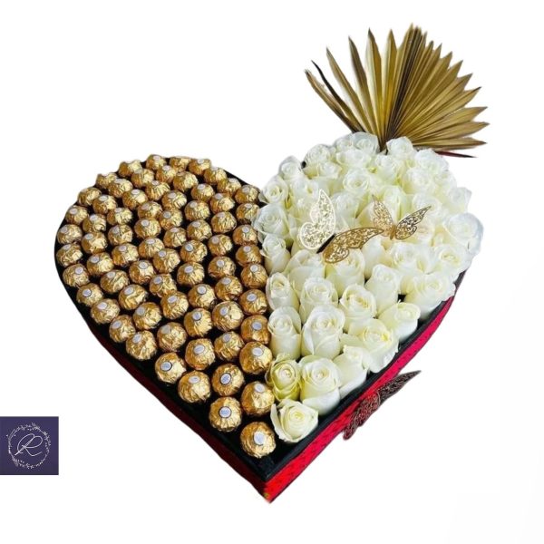 شيكولاته و ورد ابيض