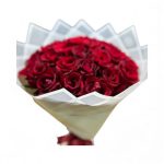 Royal Pearl – 30 Imported Red Roses in White Elegant Wrap
