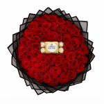 50 Red Roses Bouquet with Premium Chocolate Box