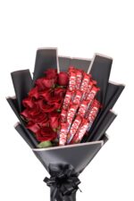 Red roses and KitKat chocolate bouquet – luxury romantic gift