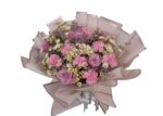 Pink Blossom Bouquet – Imported Pink Roses & Carnations - Image 4