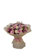 Spring Whisper Bouquet – Pink Gerbera & White Roses