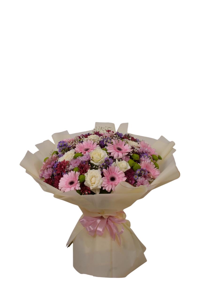 1779381694477 Spring Whisper Bouquet – Pink Gerbera & White Roses